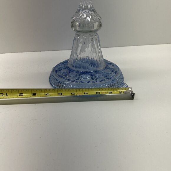 BEAUTIFUL REVERSIBLE BLUE GLASS CENTERPIECE CANDY DISH BOWLS - Picture 9 of 10